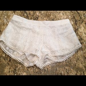 Aerie White Lace Shorts